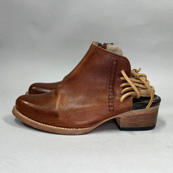 Free Bird JoJo Ankle Boots Women's Size 7 Brown‎ Leather Western Aztec Booties - Picture 3 of 11